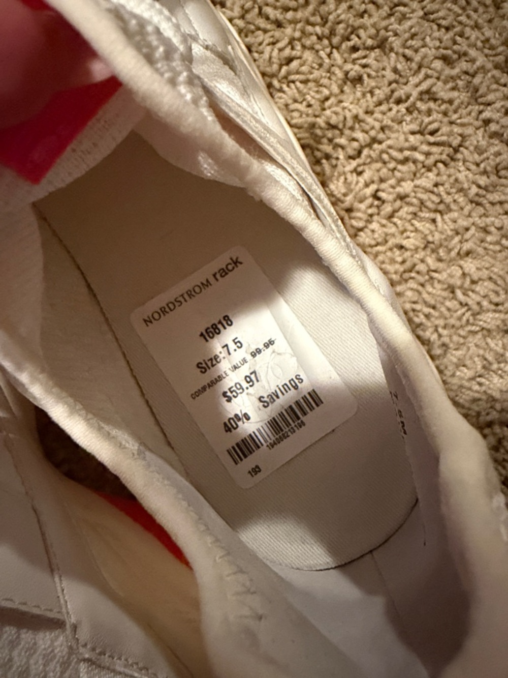 Women’s Chunky Lace-Up Sneakers in White and Pink - Picture 3 of 4